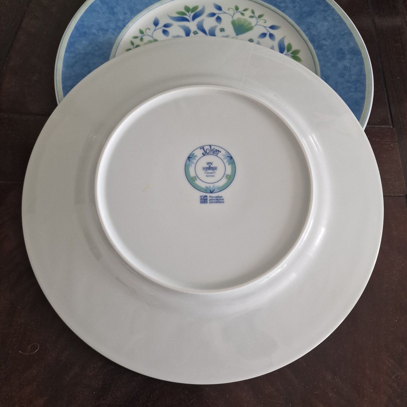 Piatti: Blaue Teller mit Blumenmuster, 2 Stück, Mitterteich, Joker P – Usato da Birr venduto da dem_9xtm 4
