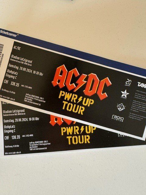 Stehplätze Eingang C - AC/DC PWR UP Tour - 29.06.24 - Zürich (Neuf avec ...