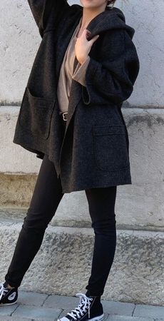 Manteau à capuche  Laine bouillie UNIQUE