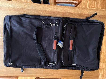 Vintage Black Paw Garment Bag 113cm Leder Canvas RARITÄT