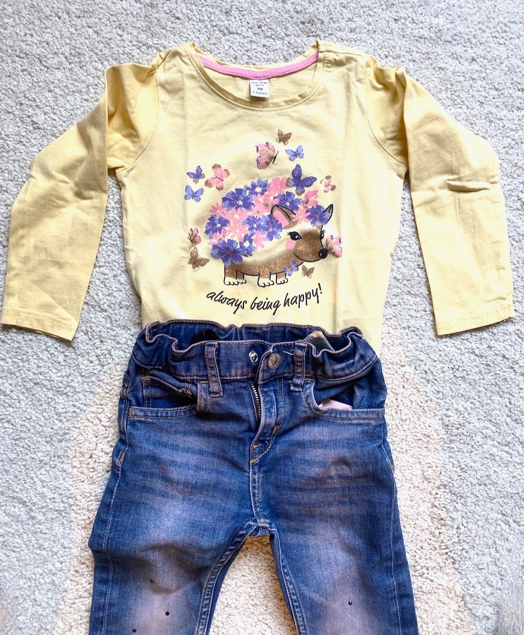 C&A Lotti & Set di vestiti: Mädchen Set "always being happy!"  Gr. 98  3- Teile – Nuovo (secondo la descrizione) da Uster venduto da ros_pym8 4