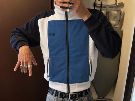 Vintage Hugo Boss Track Jacket Blue Y2K L