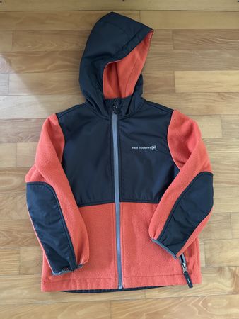 Free Country Orange & Black Fleece Jacket - Size Medium (5-6