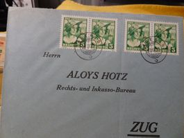 23.XII33., 2 PAARE PRO JUVENTUTE VON TAGERIG NACH ZUG