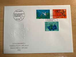 Sonderbriefmarken Brief 24.3.1992 CH-Spezialitäten