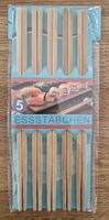 5 Paar Essstäbchen aus Bambus neu & originalverpackt 