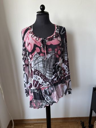 Bluse BONITA mit Muster und Ringen Grösse 38