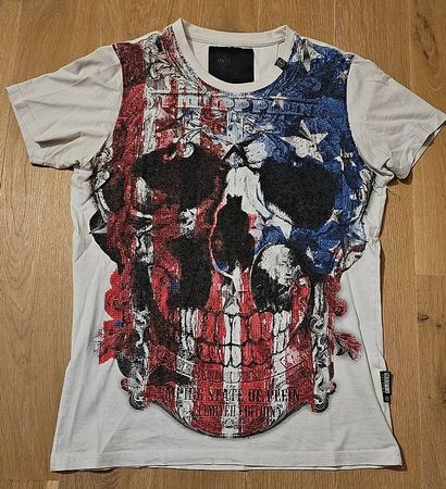 Philipp Plein T Shirt mit Steinen Skulls Gr. L