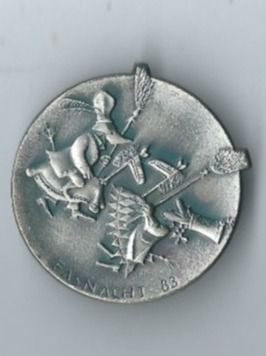 Basler Placchette & Badge: Fasnachtsplakette Basel, "Blaggedde" 1983 (Silber) – Usato da Zürich venduto da t24_de