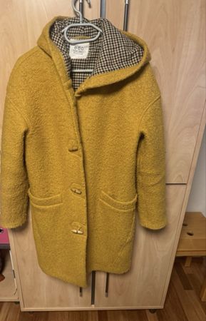 Manteau d'hiver jaune moutarde edc, S, chaud!