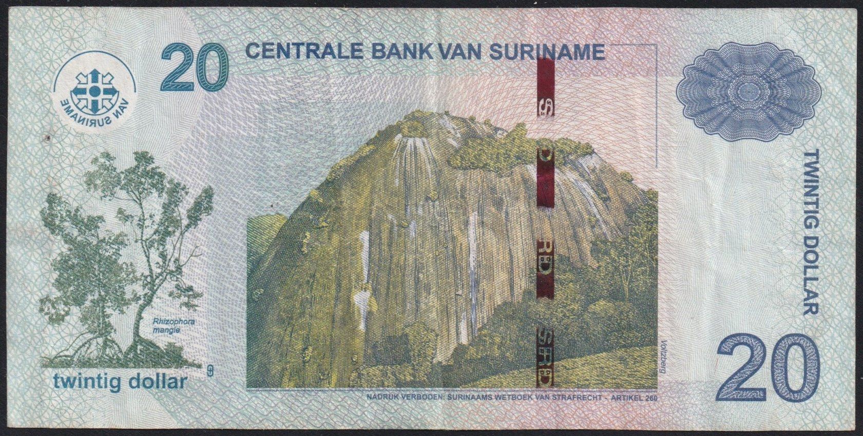 Banknoten: Suriname 20 Dollar 2020 – Gebraucht aus Brugg AG von banknoten_muesli 1