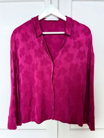 Blouse femme Zara magenta motif fleuri - Taille XS