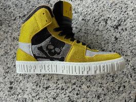 Philipp Plein High-Top-Sneaker,  kristallverz. Totenkopf, 40