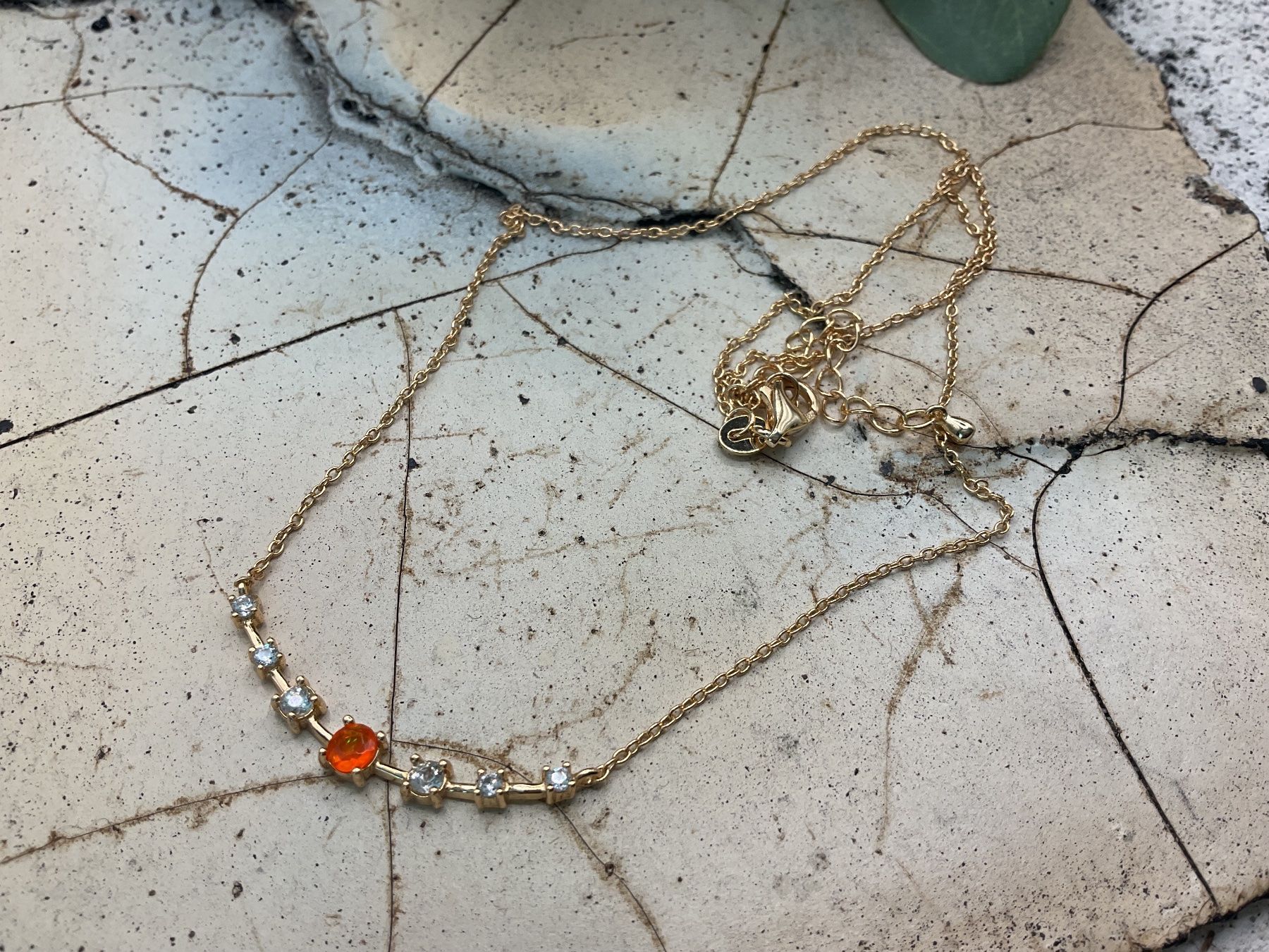 Catenine: Zartes Collier in Sterlingsilber mit Opal – Nuovo (secondo la descrizione) da Luzern venduto da S.Kern01