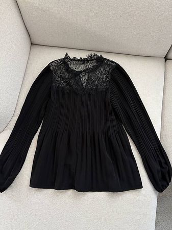 Maje Bluse mit Spitze Gr. 2 (EU 36)