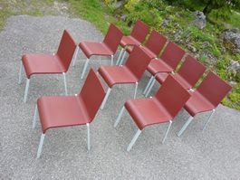 10 Stühle Stapelstühle Van Severen .03 stapelbar Vitra Tisch