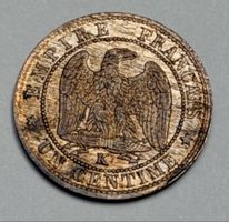 Monnaie 1 centime Napoléon III Empire Français 1853 K