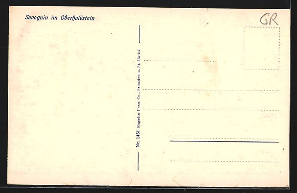 Cartoline postali: Savognin im Oberhalbstein, Ortsansicht a – Usato da Berlin venduto da bartko-reher 1