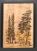 Baum / Bäume Stempel KREATIVA. holzmontierter Gummistempel