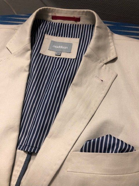 Maddison Giacche: Herren-Blazer, Maddison, 48, beige mit farbigem Futter – Usato da Hünenberg See venduto da dustein 2
