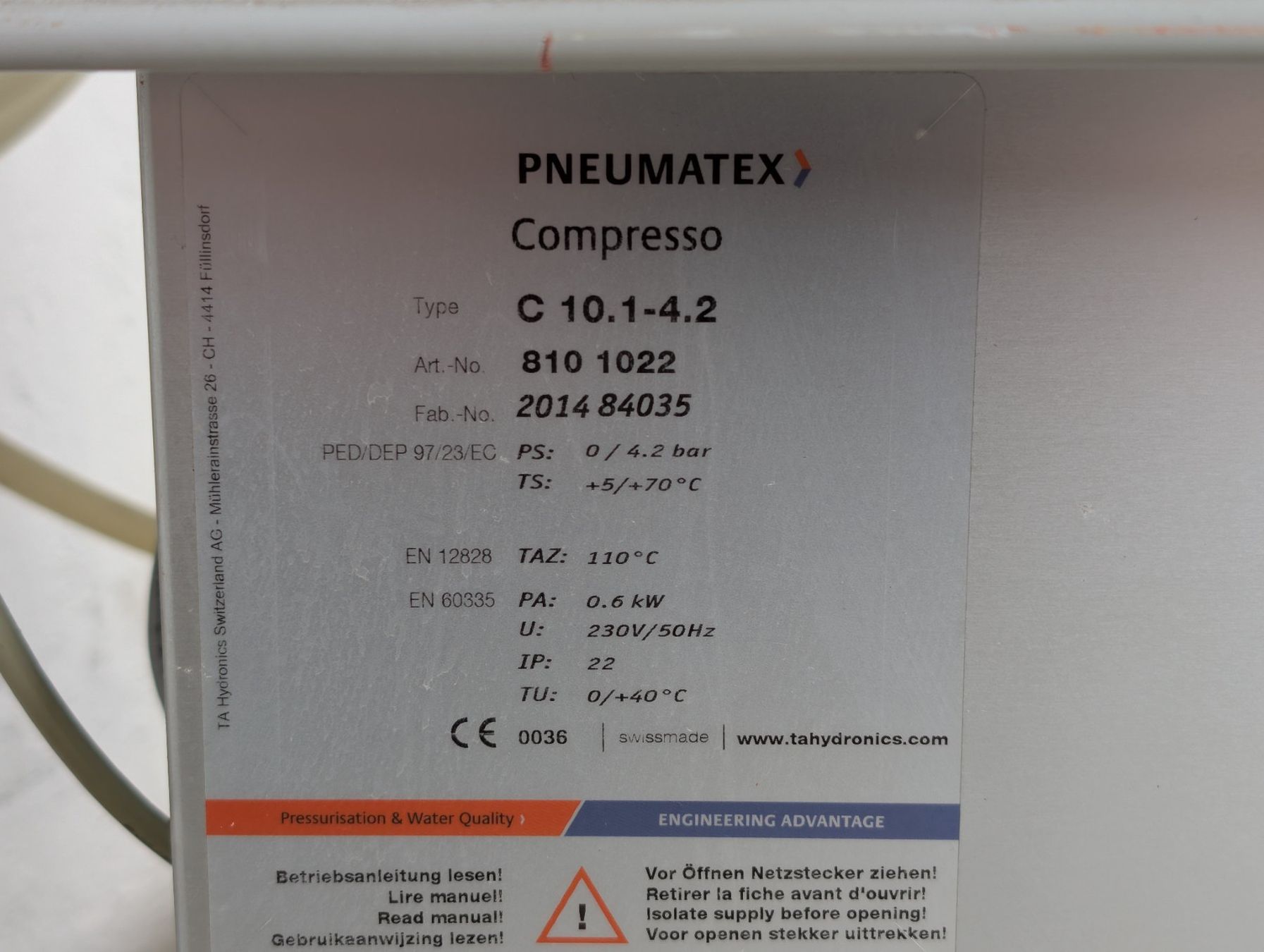 Compressori: Pneumatex BrainCube compresso Kompressor / Druckhaltesystem – Usato da Winterthur venduto da Hint17 3