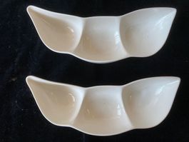 2 Schalen mit 3 Kammern