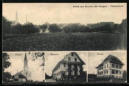 Bünzen /Aargau, Konsum-Laden, Kirche, S