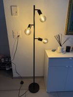Stehlampe mit 3 Leuchten, schwarz