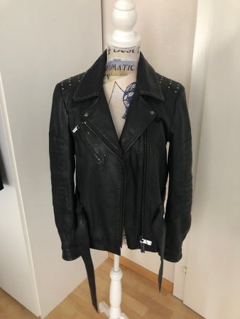 High Everyday Couture Lederjacke, schwarz, Gr. 36/38 wie NEU