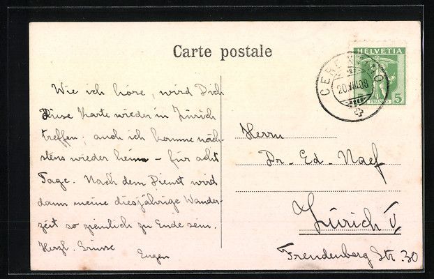 Cartoline postali: Muralto, Chiesa di St. Vittore, 1908 – Usato da Berlin venduto da bartko-reher 1