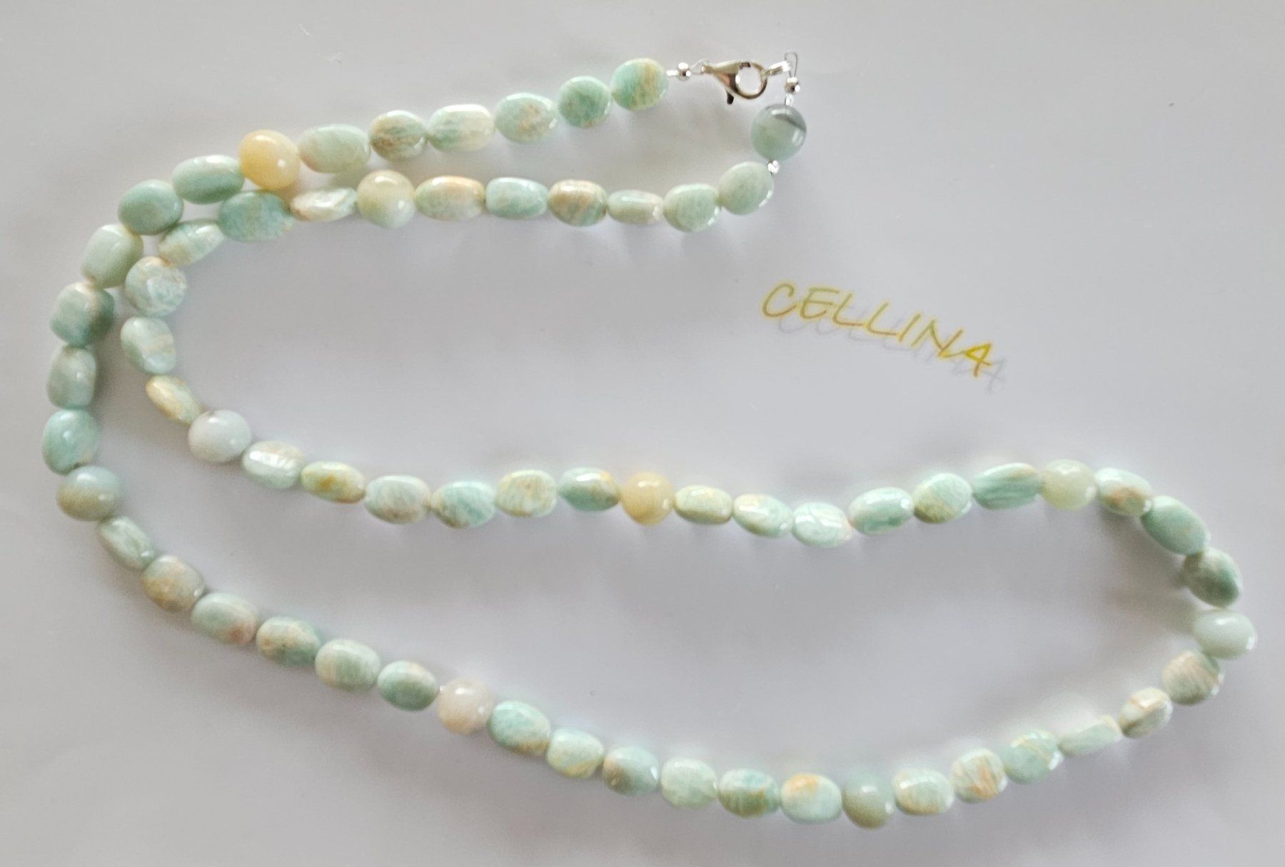 Catenine: lange Amazonit Halskette 38 – Nuovo e nell'imballaggio originale da Luzern venduto da Cellina1 2