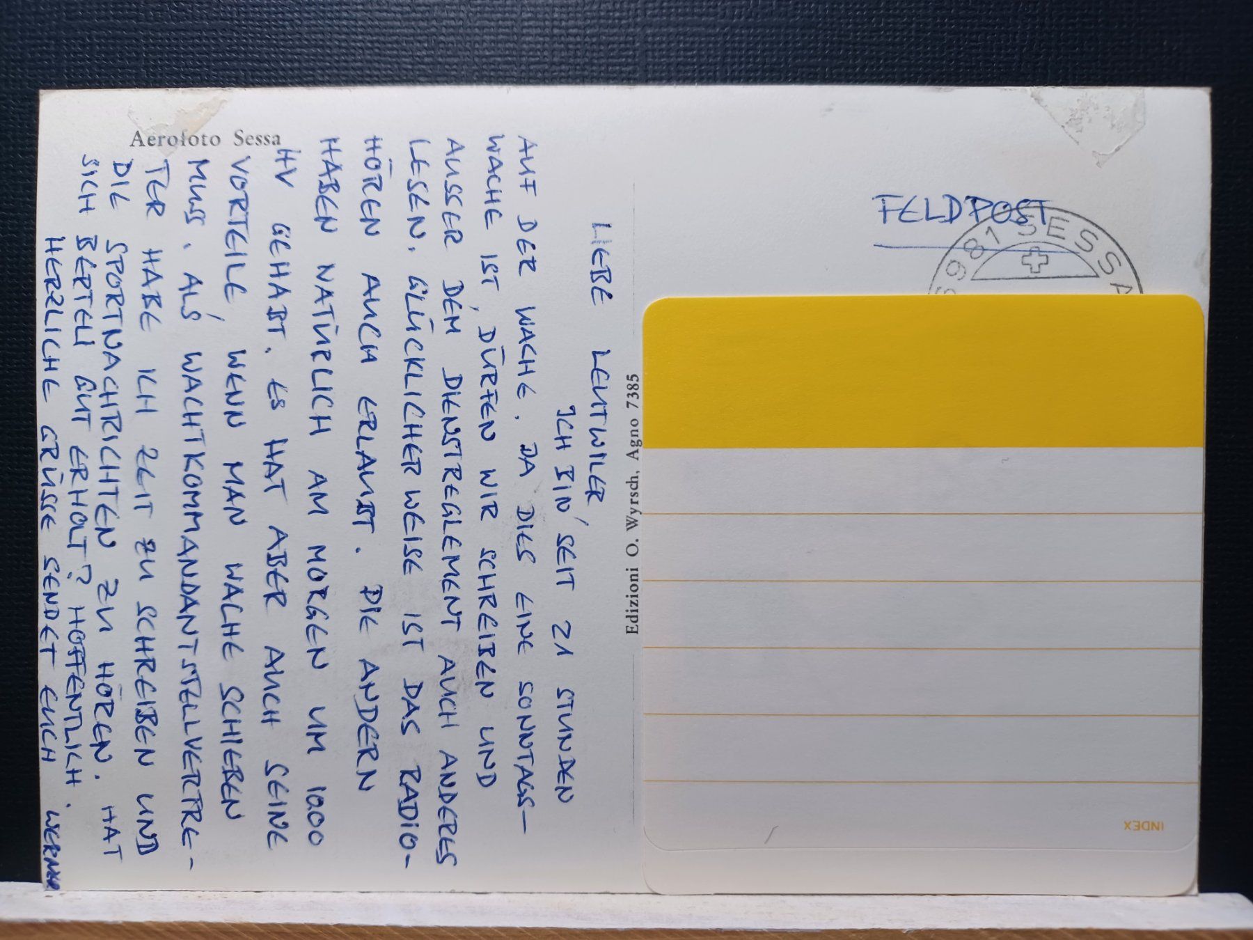 Cartoline postali: Altes Aerofoto Sessa TI, Tessin, 1968 – Usato da Aarau Rohr venduto da mgvw 2