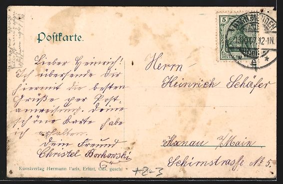 Cartoline postali: Hann. Münden, Ortsansicht aus der Vogel – Usato da Berlin venduto da bartko-reher 1