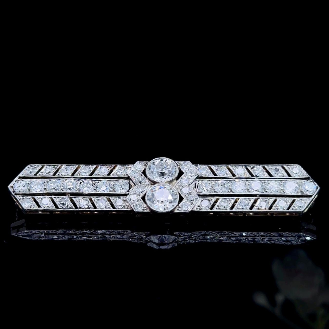 Spille & Fermagli: Art Deco 3.8ct Altschliff Diamant Brosche – Usato da Embrach venduto da estzeh1 1