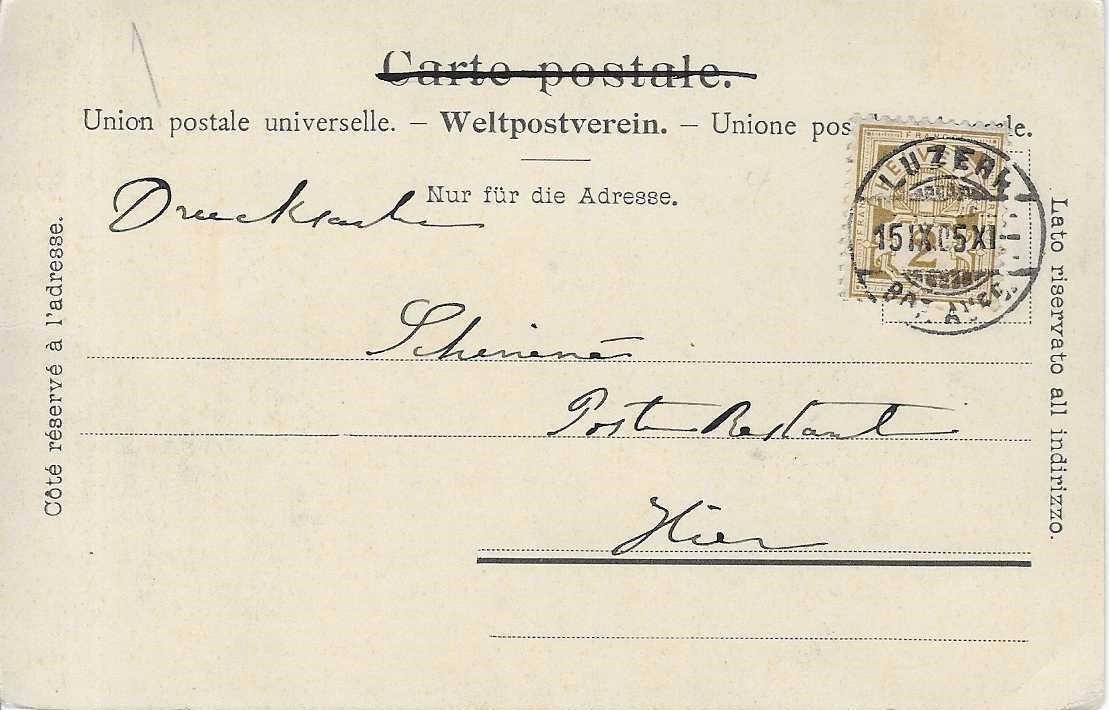 Cartoline postali: Luzern Gletschergarten 1905 – Usato da Flims - Dorf venduto da Stagediver 1