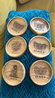 6x Kaffee / Tee Untersetzer Holz "Bali" Motiv