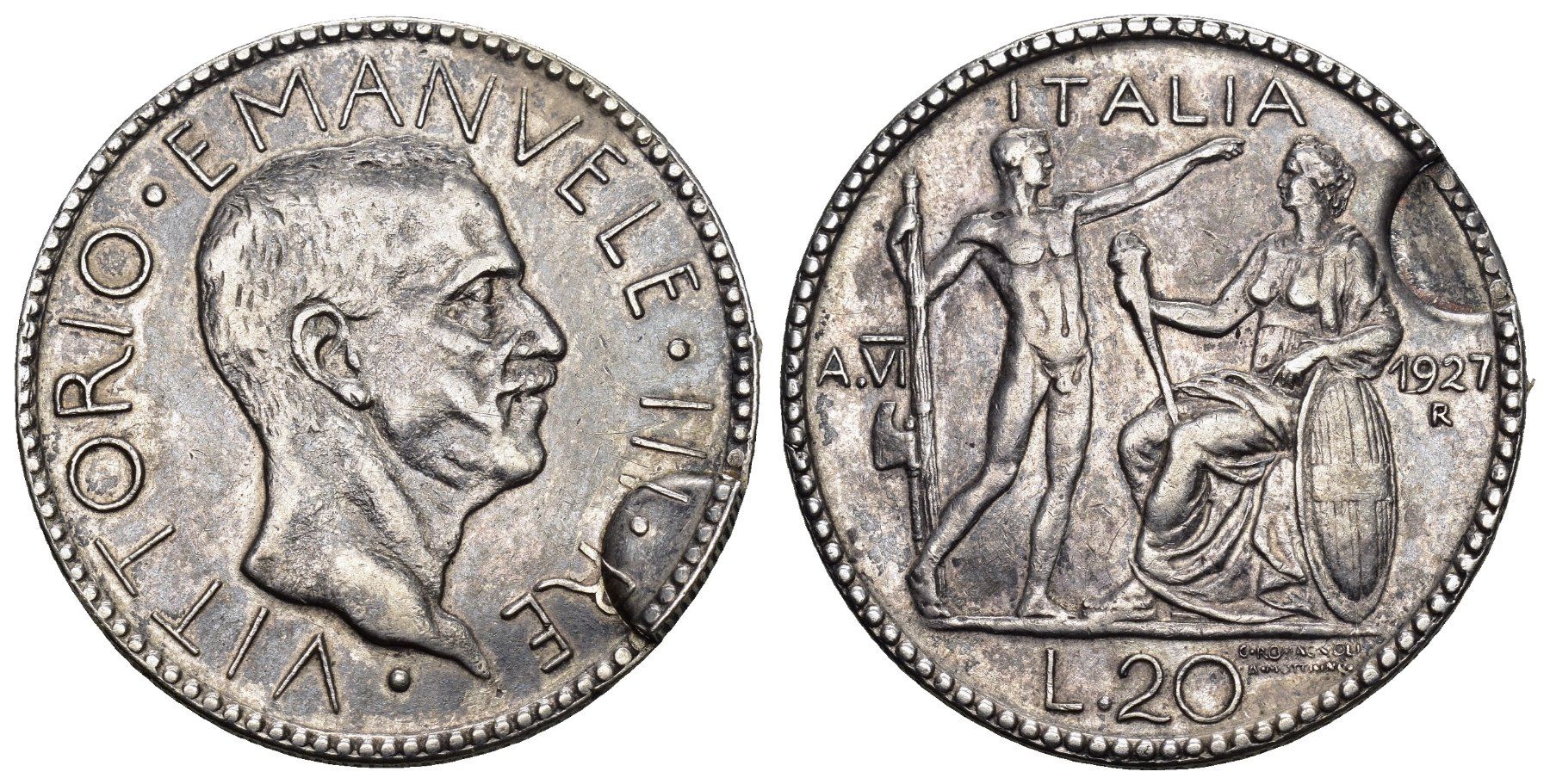 Alle Münzen: Italien 1927 Abart – Gebraucht aus Bern von numismatictops