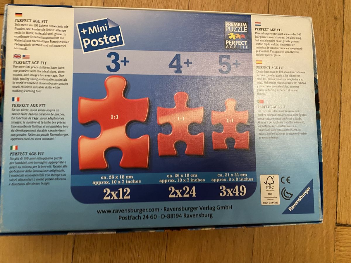 Ravensburger Puzzle: Ravensburger Puzzle "Die Eiskönigin" 2x24 Teile, Winter – Usato da Bern venduto da Elisa64 2