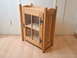 Schweizer Alpen Vitrine massiv Kiefernholz Vintage Schrank