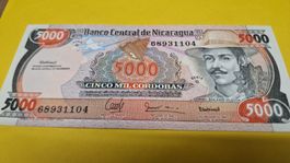 Nicaragua 5000 Cordobas Geldschein, , Rarität!