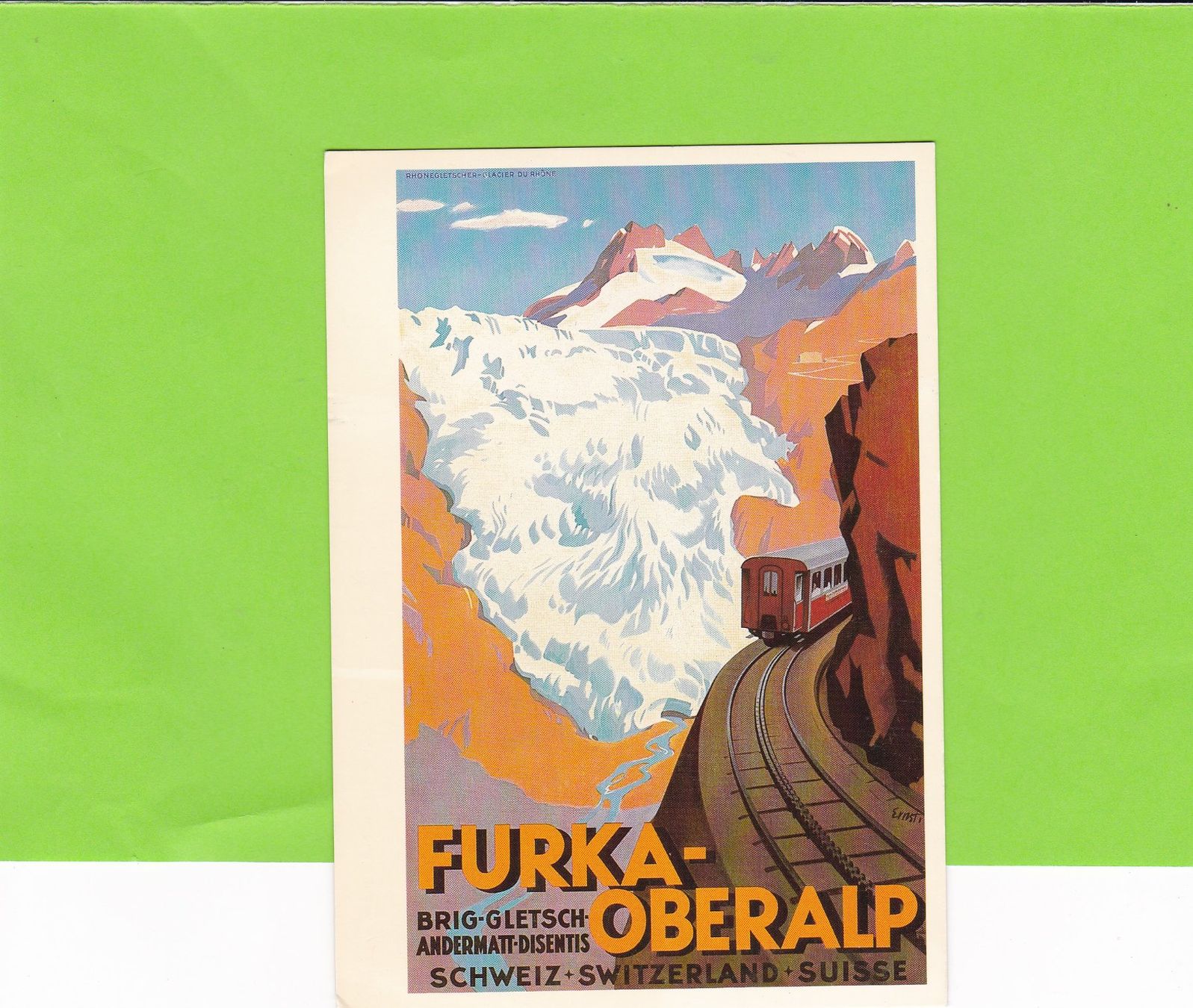 Cartoline postali: Plakat: Furka-Oberalp – Usato da St. Peterzell venduto da neckertal