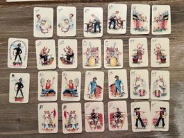 "Schwarzer Peter"  25 Spielkarten Berufe 50er Jahre