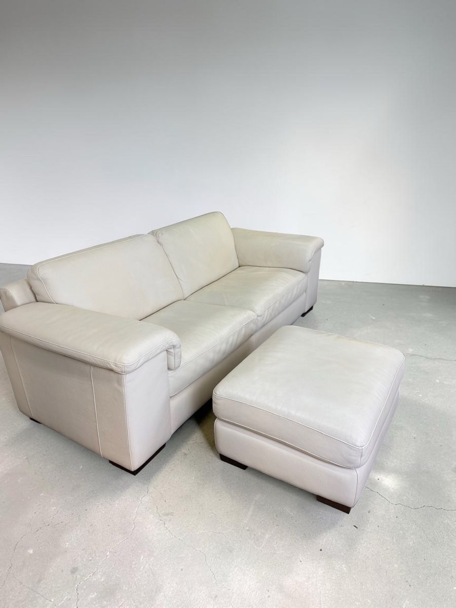 Natuzzi Divani: Natuzzi Brivido Sofagarnitur, echtes Nappaleder, Creme – Usato da Bachenbülach venduto da Sofalab.swiss 2