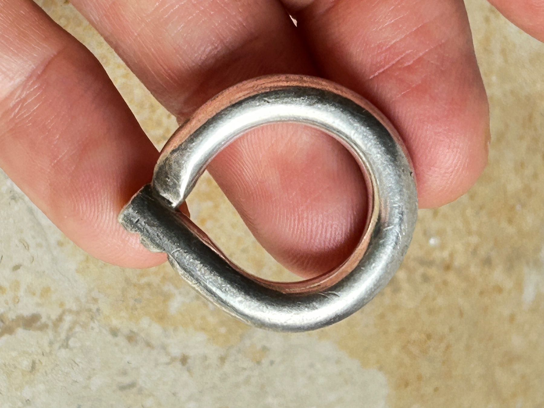 Anelli: Silberring Designer Snake 2 Kerben (grösse 49) – Usato da Laufen venduto da Bellebellezza 5