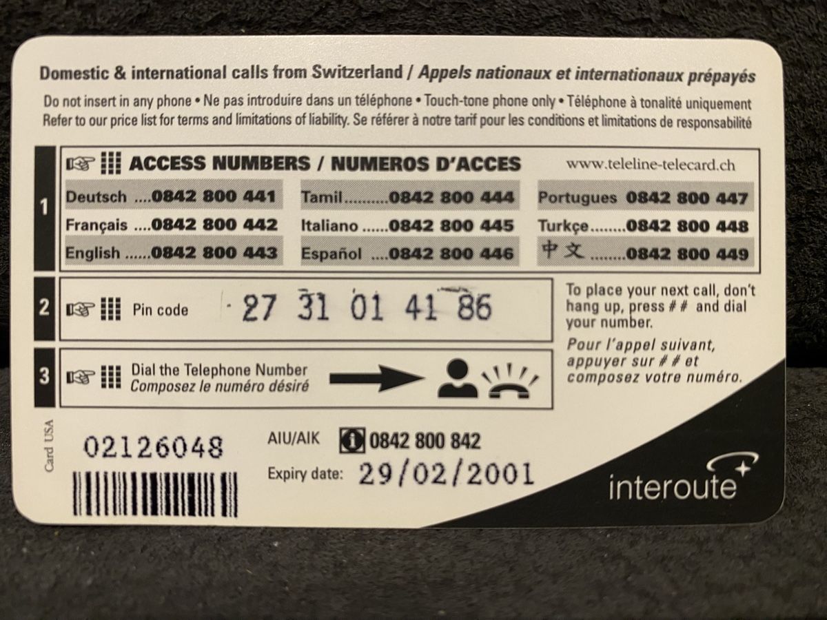 Telefon- & Taxkarten: Teleline – Gebraucht aus Lausanne von babacard10 1