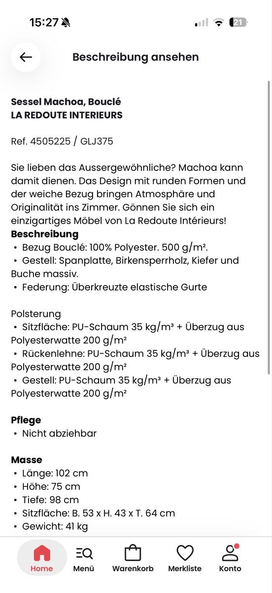 La Redoute Sessel: Sessel aus Boucle – Gebraucht aus Stetten AG von Nini_carina 5