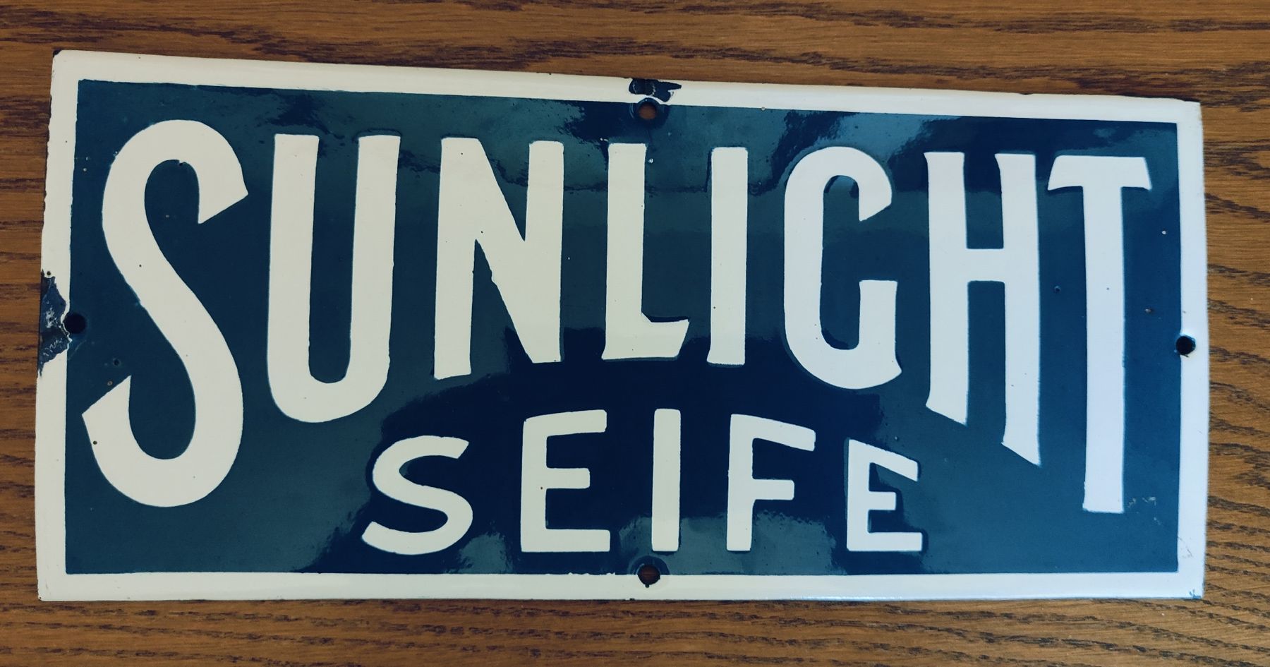 Sunlight Schilder: plaque émaillée Sunlight seife – Gebraucht aus Courtelary von Mini610