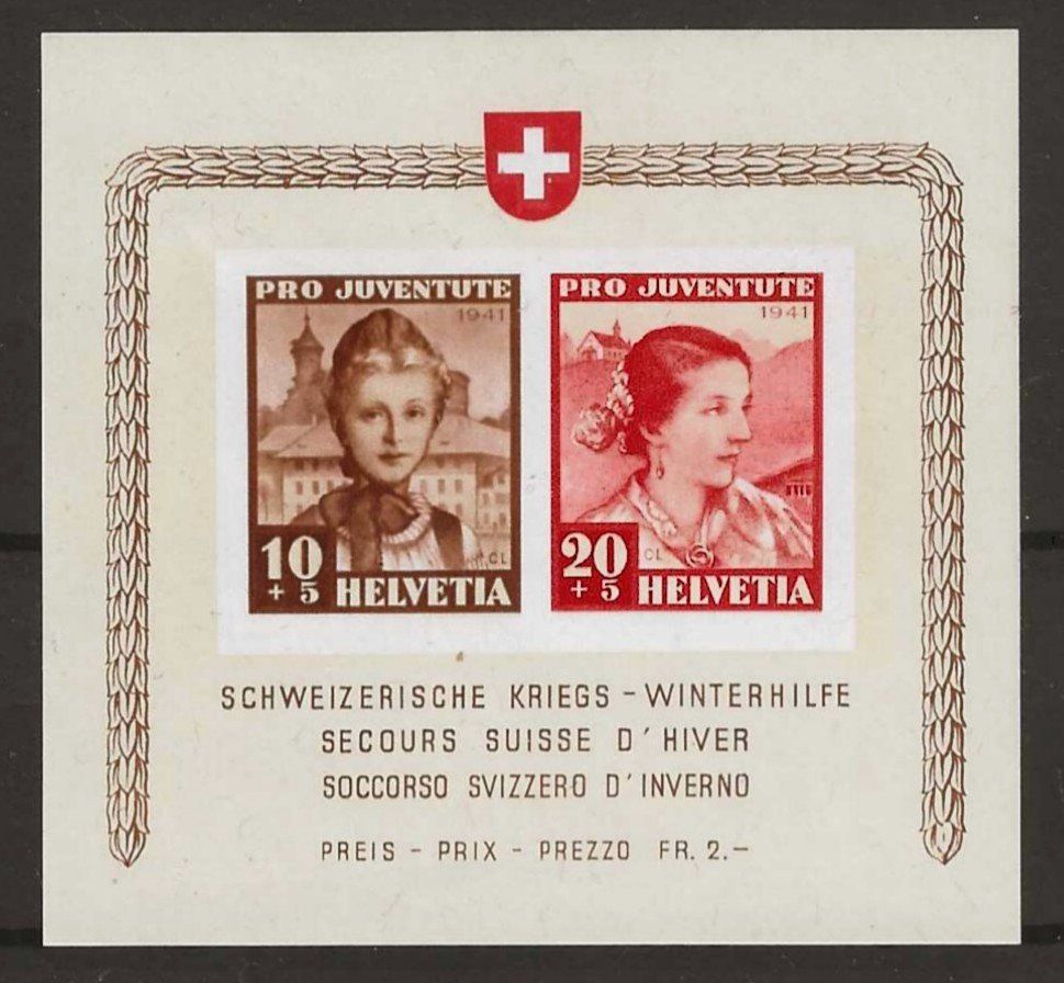 Tutti i francobolli: 1941 : Pro Juventute Block, postfrisch **, signiert – Nuovo (secondo la descrizione) da Gümligen venduto da Geniusbuy