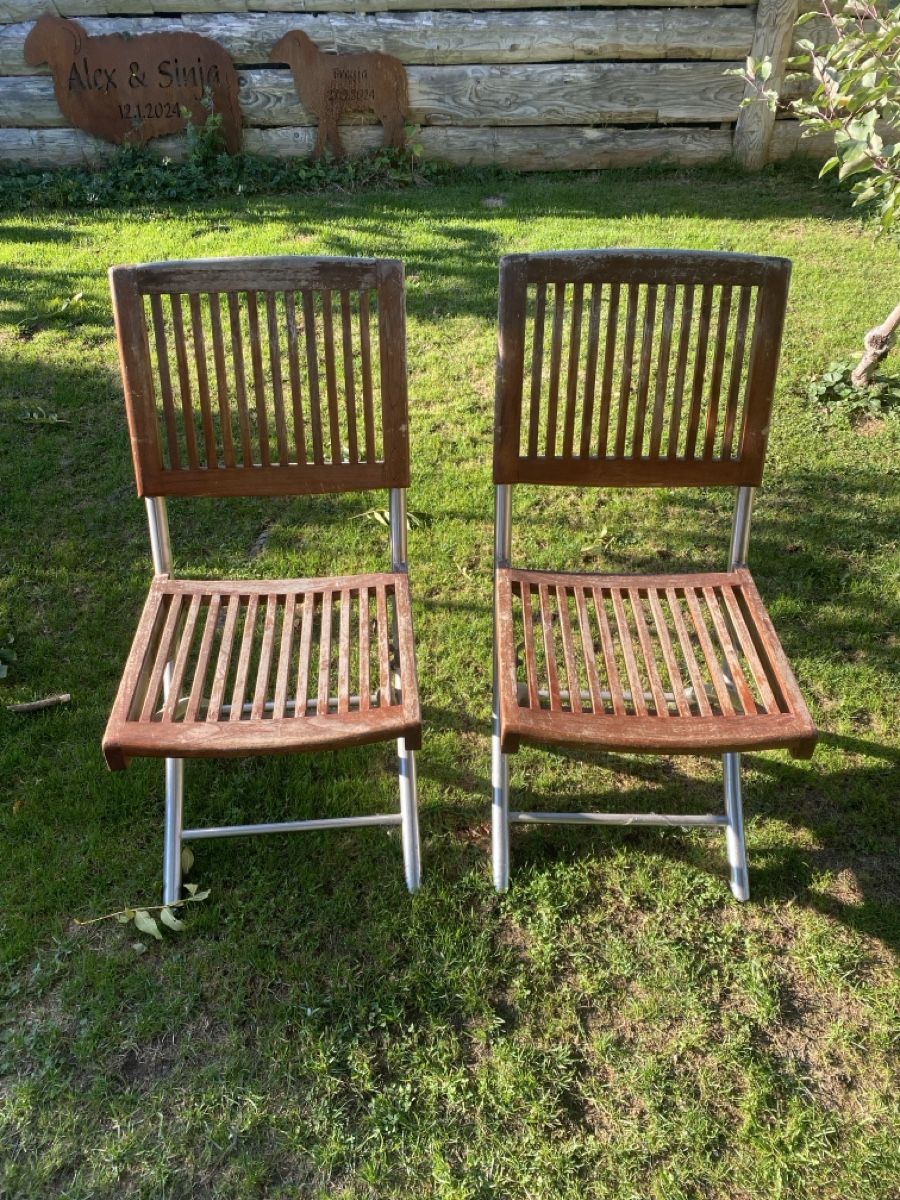 Chaises: 2 massive Gartenstühle  klappbar – D'occasion à Hendschiken par Sunnekiind 2