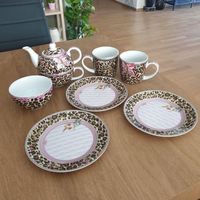 7-teiliges Dessert Geschirrset im Animalprint Design